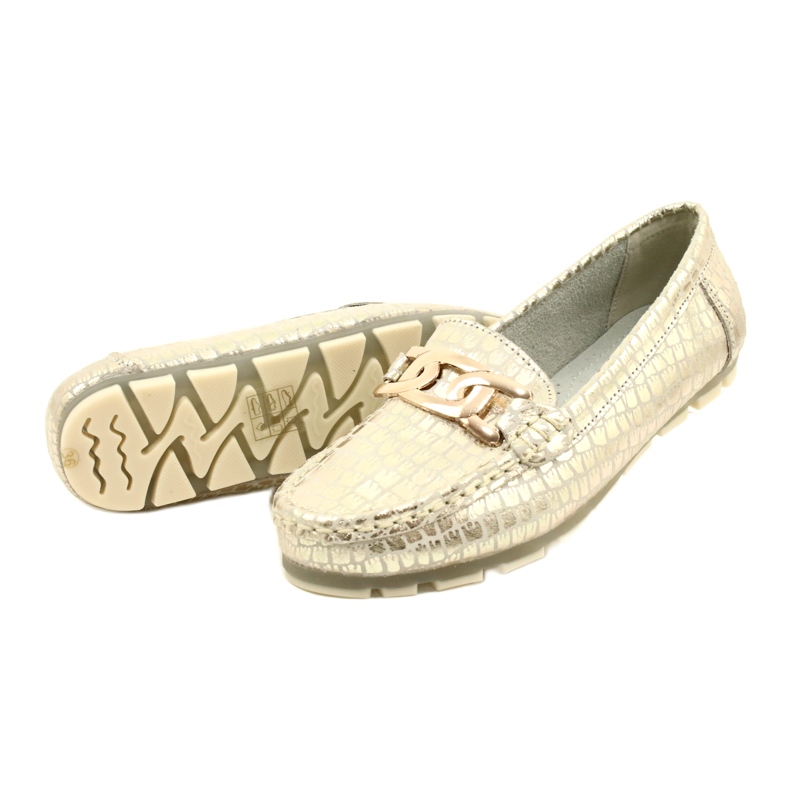 Mocassim de couro dourado Filippo DP3630/23 bege 5