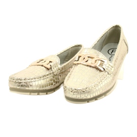Mocassim de couro dourado Filippo DP3630/23 bege 3