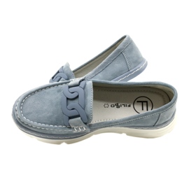 Mocassins de pele Filippo DP4552/23 azul 5
