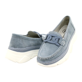 Mocassins de pele Filippo DP4552/23 azul 4
