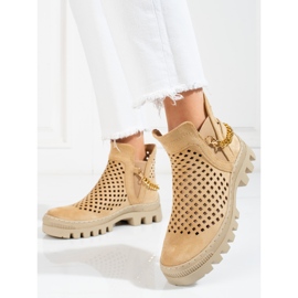 Botas de mulher vazadas Potocki Beige bege 1