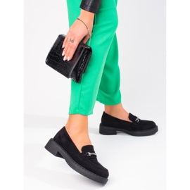 W. Potocki Mocassins femininos Potocki na plataforma preta preto 1