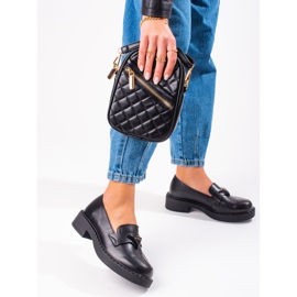 W. Potocki Mocassins das mulheres negras na plataforma preto 1