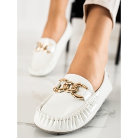 Mocassins femininos clássicos Shelovet branco 2