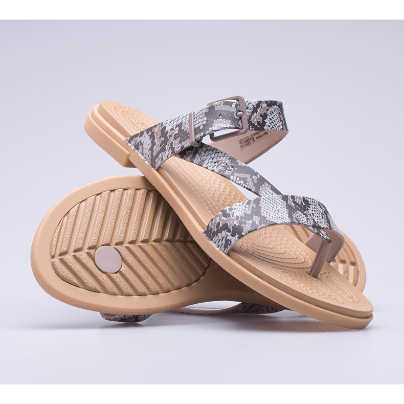 Sandália feminina Crocs Tulum Toe Post W 206108-15W marrom 1