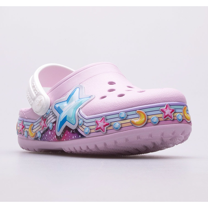 Tamancos CROCS Fl Star Band Clog Kids 207075-6GD rosa 1