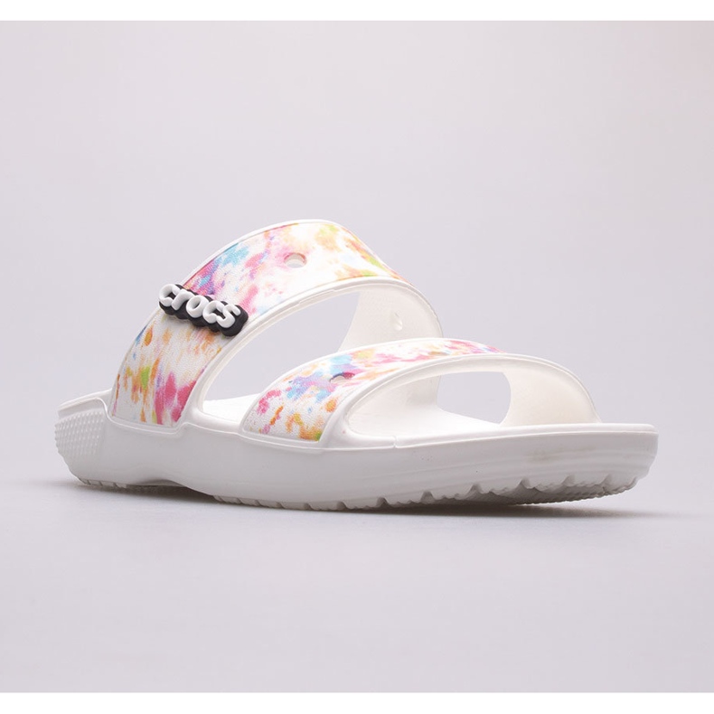 Chinelos femininos CROCS Classic Tie Dye gráfico 207283-928 branco multicolorido 1