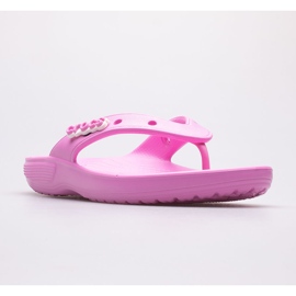 Chinelos femininos Crocs Classic Flip 207713-6SW rosa 1