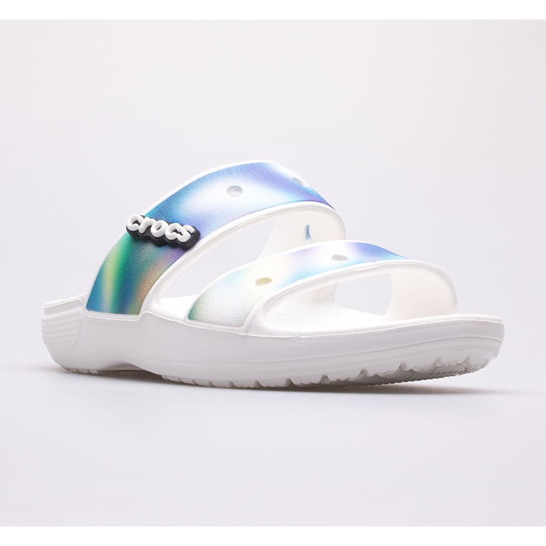 Chinelos femininos CROCS Classic Solarized Sandal 207771-94S branco multicolorido 1