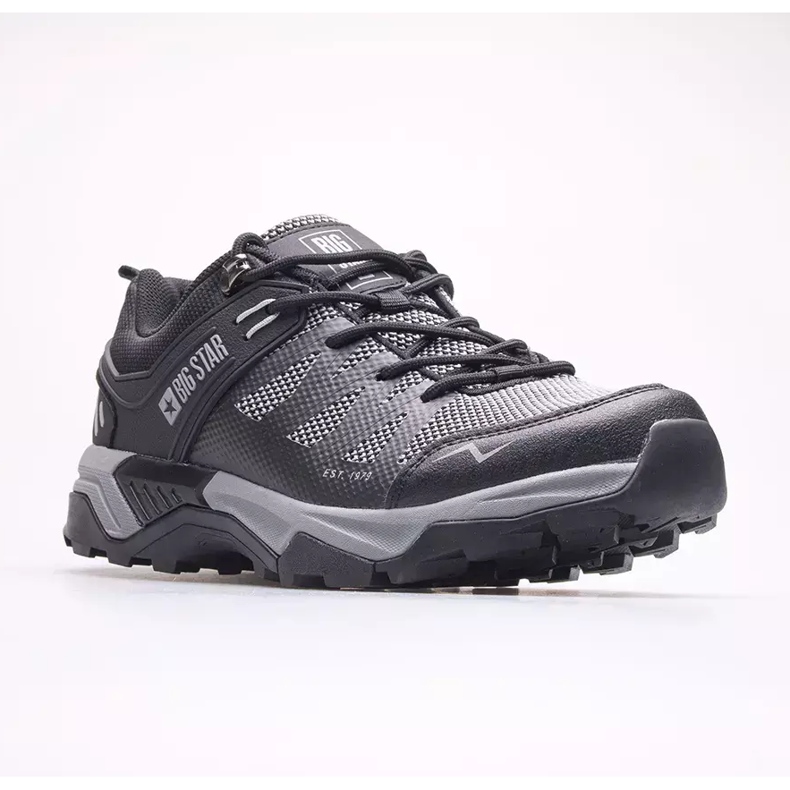 Sapatos masculinos Big Star KK174105 preto cinza 1