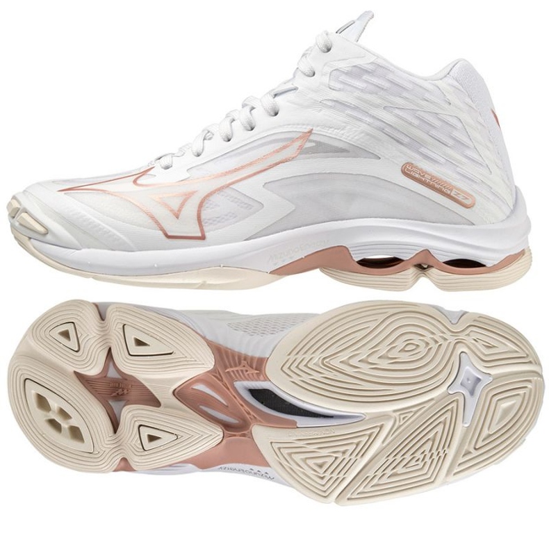 Tênis de vôlei Mizuno Wave Lightning Z7 Mid W V1GC225036 branco branco 1 Tênis de vôlei Mizuno Wave Lightning Z7 Mid W V1GC225036 branco branco 1