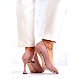 S.Barski Sapatilhas de couro rosa Tamira na moda 4