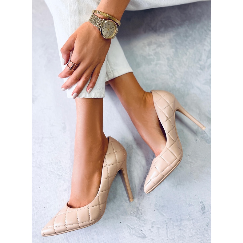 BM Sapato salto alto acolchoado Raquel Nude bege 1