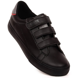 Tênis masculino Big Star LL174633 couro ecológico preto com velcro 1