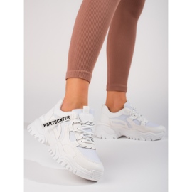 Seastar Sapatilhas brancas de mulher Shelovet com sola grossa branco 2