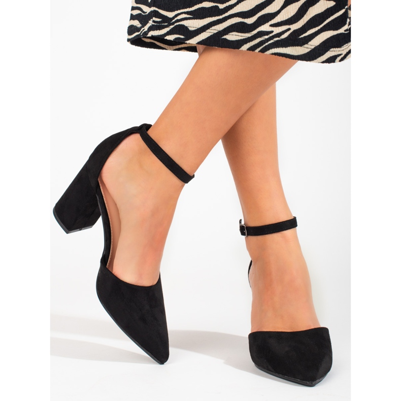 Sapatos de camurça pretos Shelovet de mulher 2