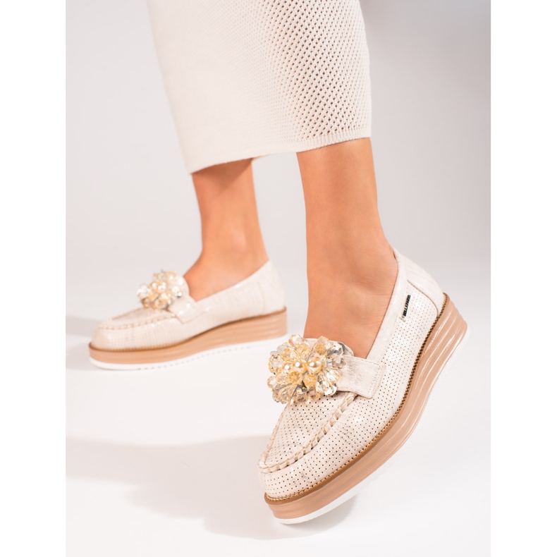 Sapatos de mulher Shelovet bege com cristais 1