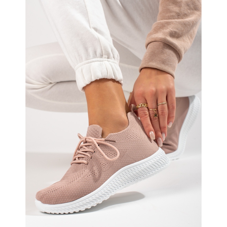 Sapatos esportivos Shelovet em pó têxtil rosa 1