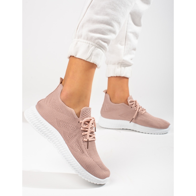 Sapatos esportivos Shelovet em pó têxtil rosa 2