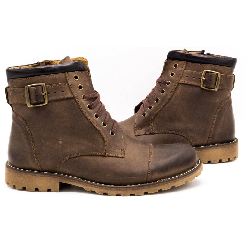 Olivier Sapatos isolados de couro masculino 910MP Brown marrom 3