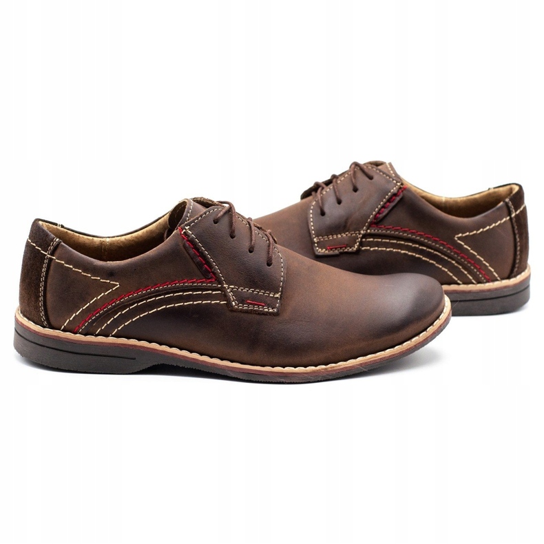Sapatos masculinos de couro Olivier 242 marrom 2