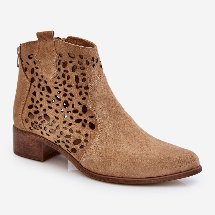 Lewski Shoes Botas Femininas Openwork Sapatos Lewski 2909 Bege Escuro castanho 1