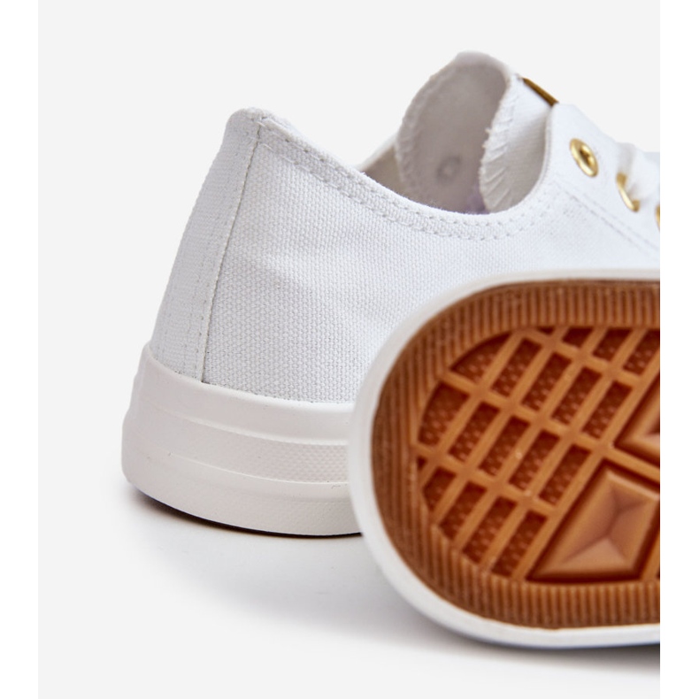 News Tênis Clássico Feminino Branco e Dourado Ecoma 2