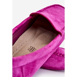 PE1 Mocassim Feminino de Camurça Roxo Morreno rosa 1