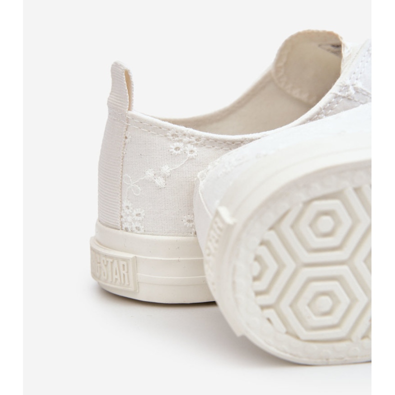 Tênis feminino bordado Big Star LL274223 branco 1