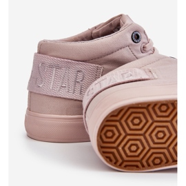 Tênis feminino clássico de cano alto Big Star LL274004 nude rosa 1