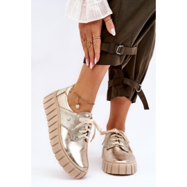 Lemar Sapatos de Couro na Plataforma de Hipnose Dourada dourado 1