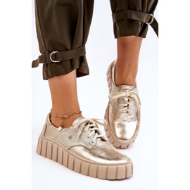 Lemar Sapatos de Couro na Plataforma de Hipnose Dourada dourado 2