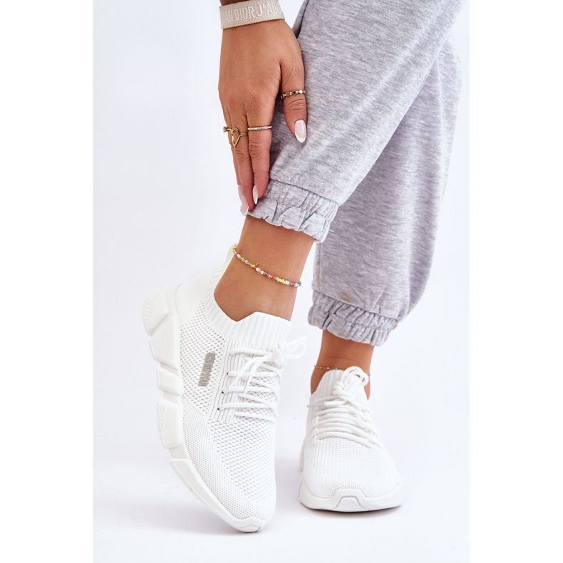 Tênis feminino leve sistema de espuma viscoelástica Big Star JJ274268 branco 1