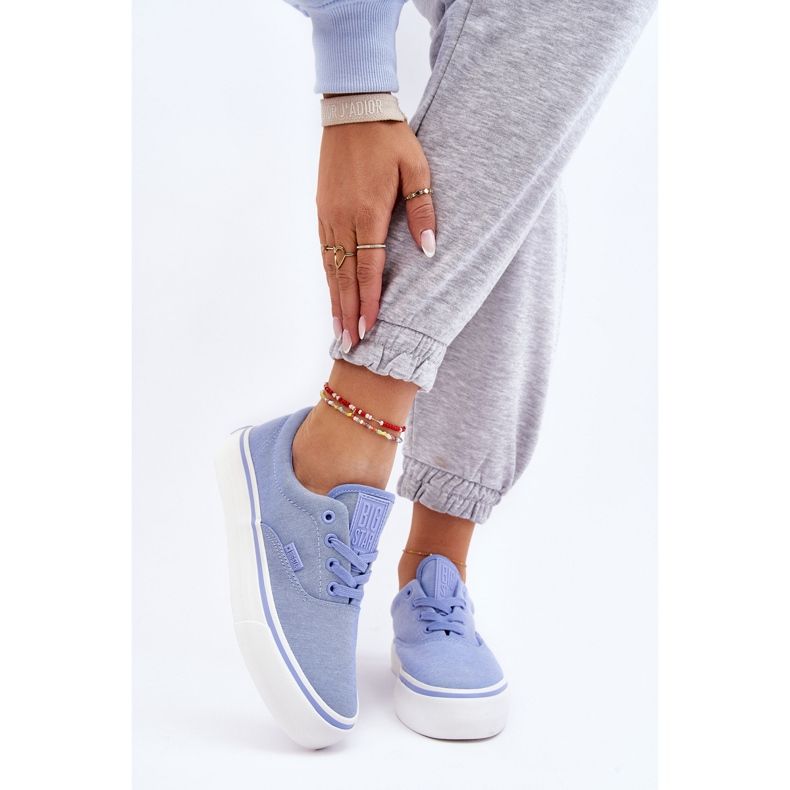 Tênis plataforma de tecido Big Star LL274145 azul 2