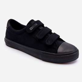 Tênis masculino clássico de tecido com velcro Big Star LL174631 preto 1