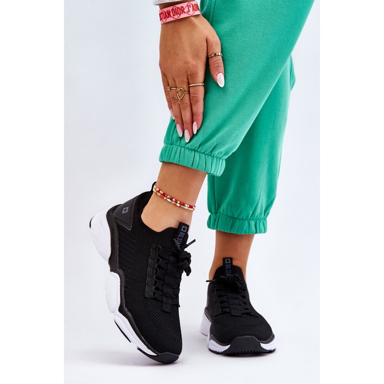 Tênis esportivo feminino sem cadarço sistema de espuma viscoelástica Big Star LL274A146 preto 1