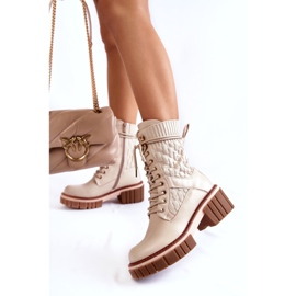 PE1 Botas altas femininas com zíper bege Enroe 2 PE1 Botas altas femininas com zíper bege Enroe 2