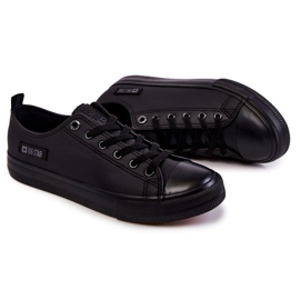 Tênis masculino baixo de couro Big Star KK174009 preto 2