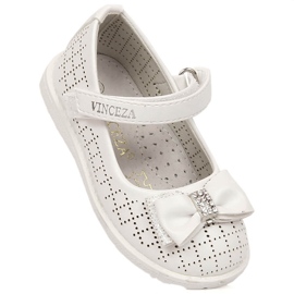 Bailarinas meninas com velcro branco Vinceza 36122 1