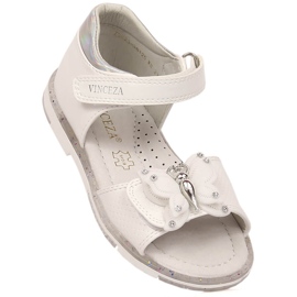Sandálias de menina com velcro borboleta branco Vinceza 36125 1