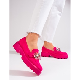 Sapatos de mulher Vinceza rosa com cristais 2