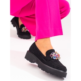 Sapatos de senhora Vinceza pretos com cristais 1