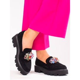 Sapatos de senhora Vinceza pretos com cristais 2