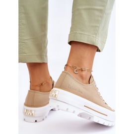 Tênis plataforma de tecido Big Star LL274154 bege 1