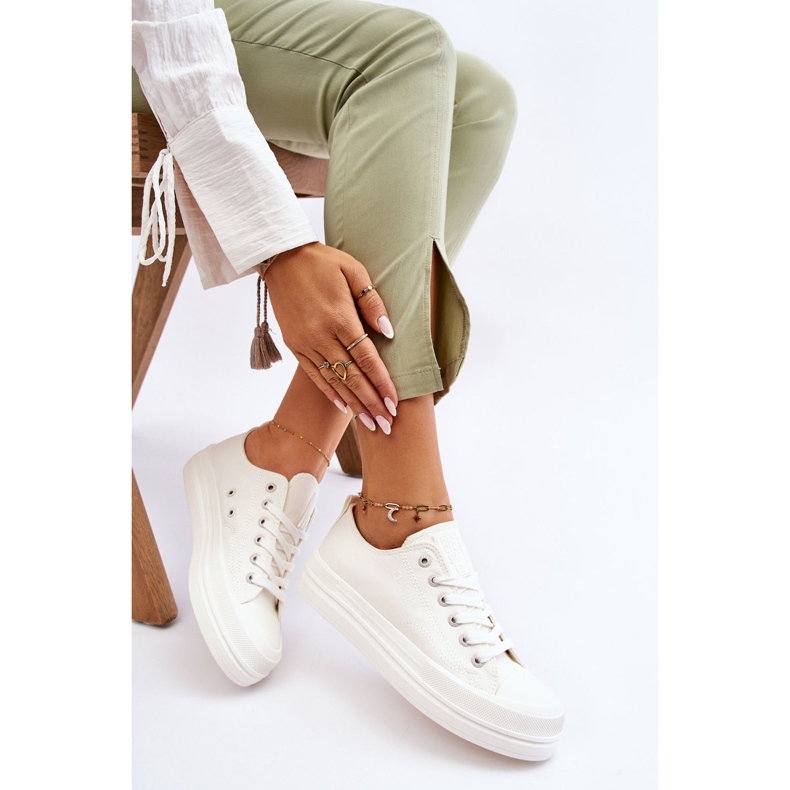 Tênis Big Star baixo com cadarço LL274968 branco 1