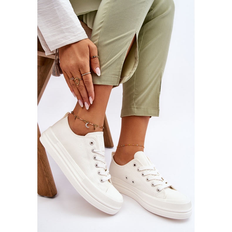 Tênis Big Star baixo com cadarço LL274968 branco 2