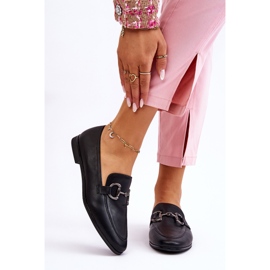 PG1 Mocassins femininos clássicos com enfeite preto Jamie 1
