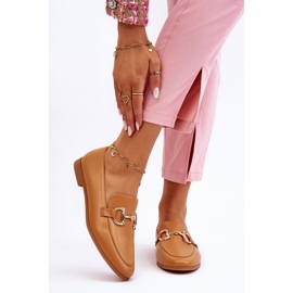 PG1 Mocassins femininos clássicos com enfeite Camel Jamie bege 1