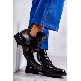 Vinceza Botas Lacadas Lacadas Com Recortes Preto Fabiana 4