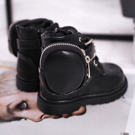 Botas femininas de inverno com uma bolsa preta preto 3
